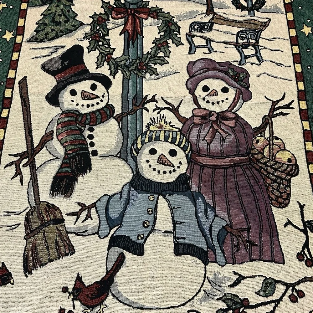Vintage Snowman Tapestry‎ Throw Blanket Winter